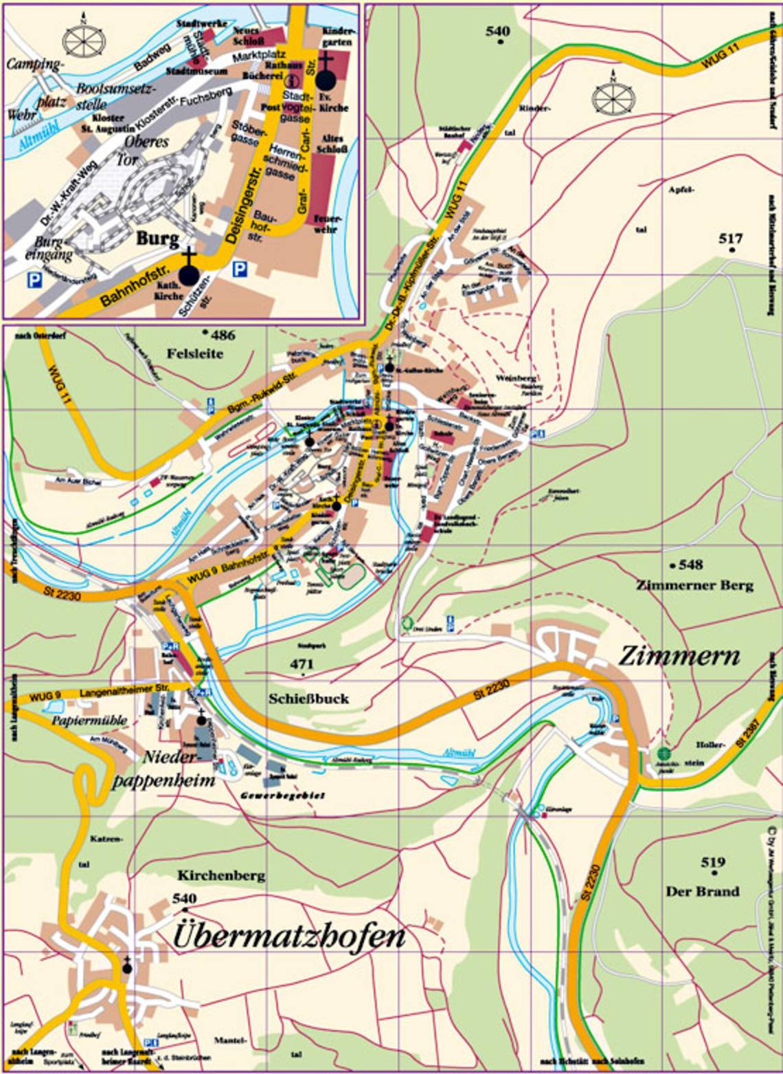 Stadtplan von Pappenheim