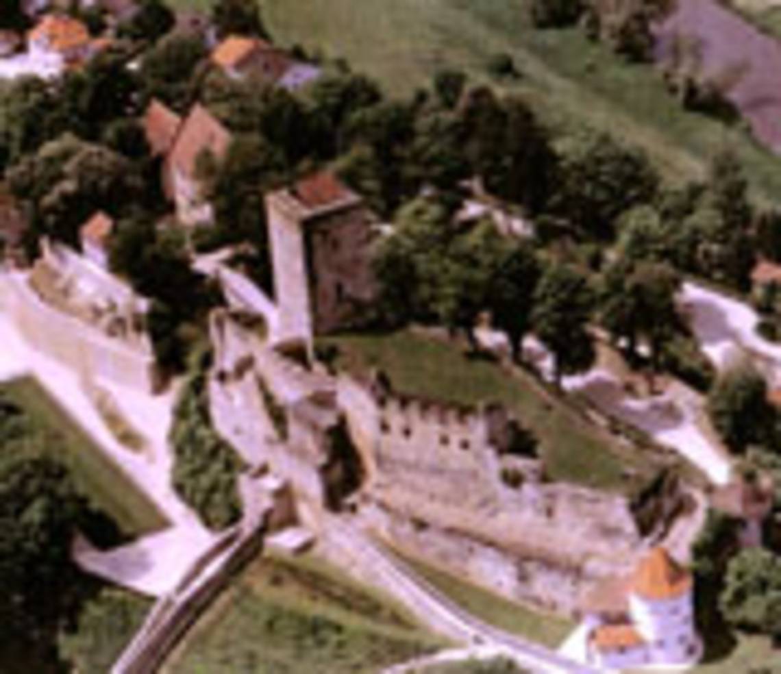 Luftbild der Burg Pappenheim